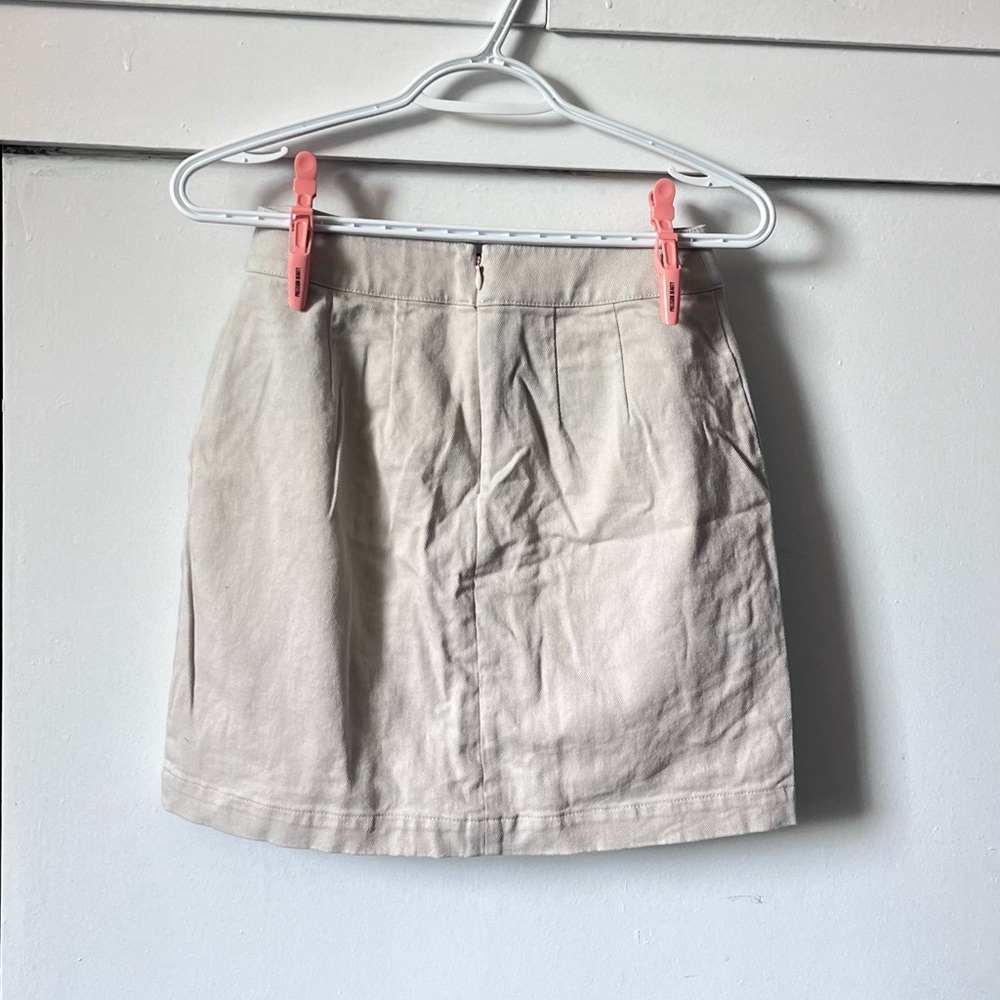 LOFT Cream Button-Front Skirt - Picture 4 of 5
